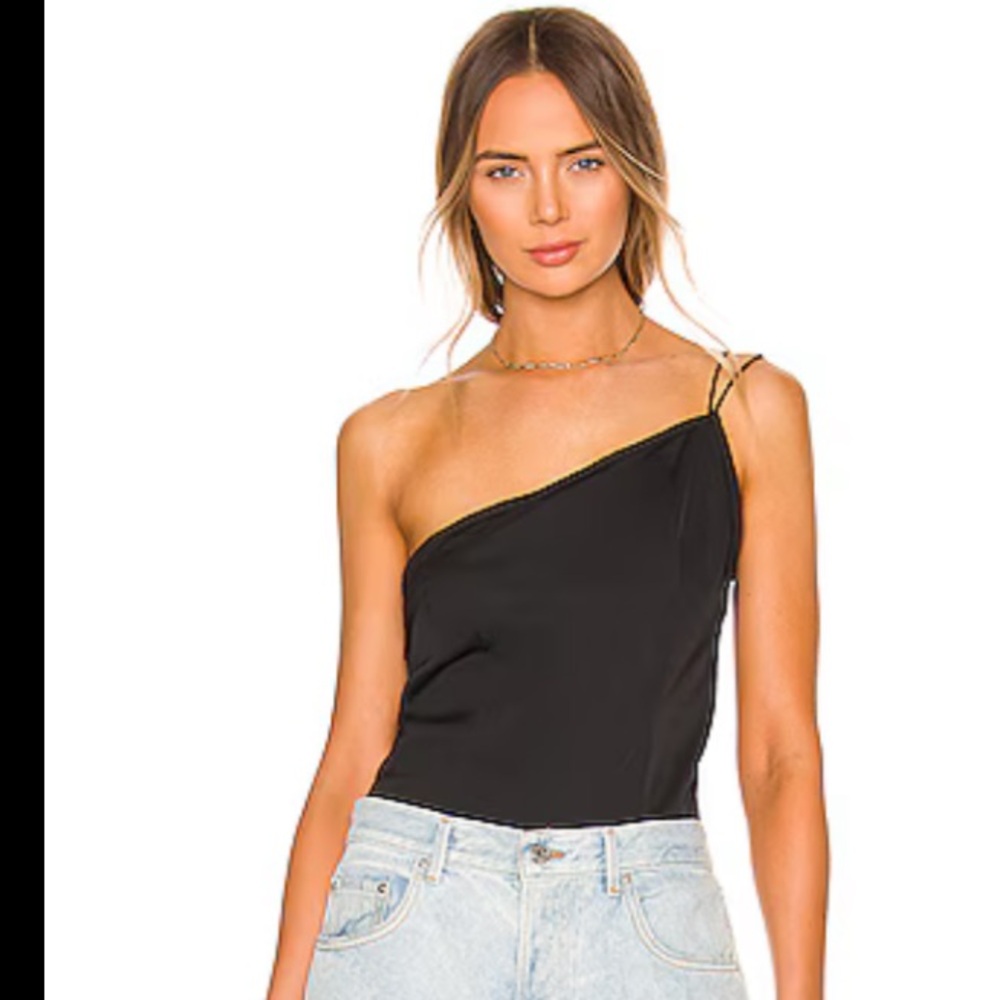 One shoulder satin top
